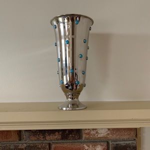 Silver & Turquoise Trumpet Vase